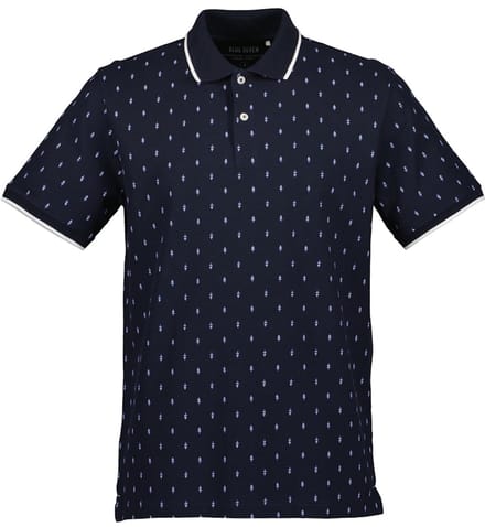 Blue Seven - Polo 321193 navy print KM - maat XXL
