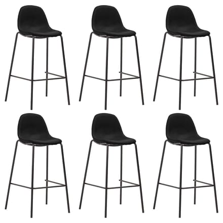 vidaXL - Barstoelen - 6 - st - stof - zwart