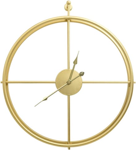 vidaXL - Wandklok - 52 - cm - ijzer - goudkleurig