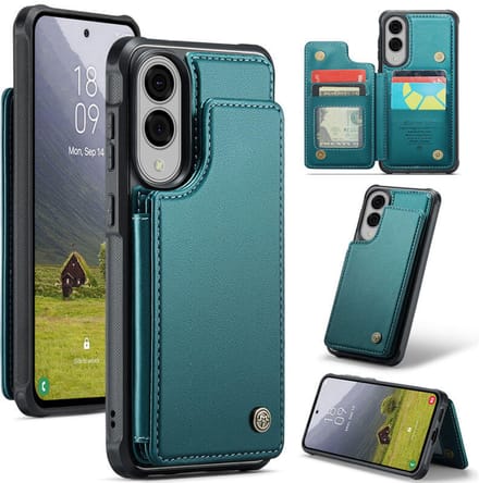 Luxe Portemonnee Backcover met Anti-RFID kaarthouders voor Galaxy S25 Edge _ Groen