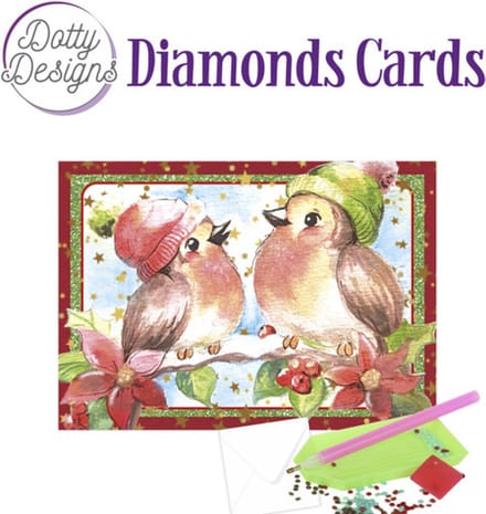 Christmas Birds Diamonds Cards by Dotty Designs