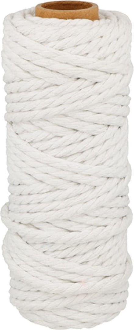 Wit katoenen koord 25 m x 6 mm - Artemio