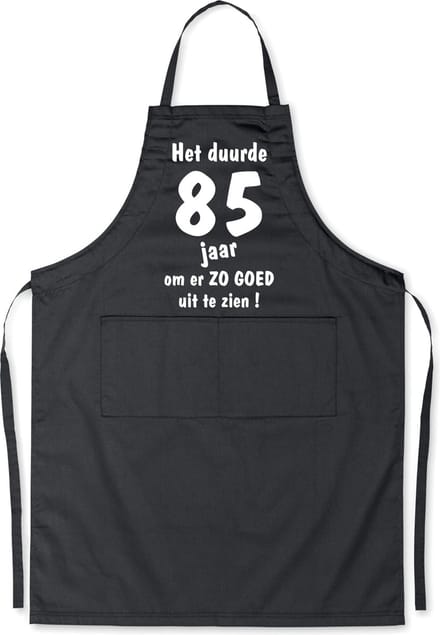 Mijncadeautje - Luxe Keukenschort - Het duurde 85 jaar - Unisex - Zwart - Leeftijd