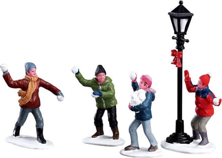 Lemax - Snowball Fight! -  Set Of 4 - Kersthuisjes & Kerstdorpen