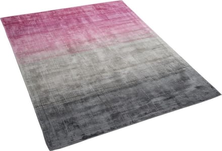 ERCIS - Laagpolig vloerkleed - Grijs/Roze - 140 x 200 cm - Viscose