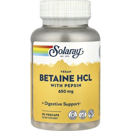 Betaïne Hcl met Pepsine, 90 Veggie Capsules