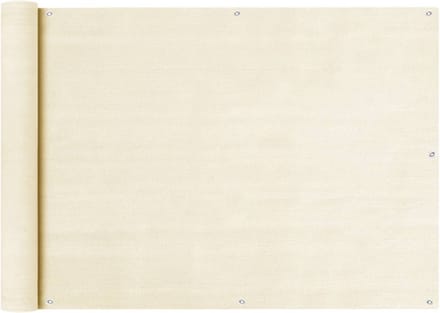 vidaXL - Balkonscherm - 75x500 - cm - HDPE - crèmekleurig