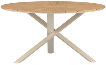 Svea - Kathrine ronde eettafel - ø140 cm - beige alu/teak