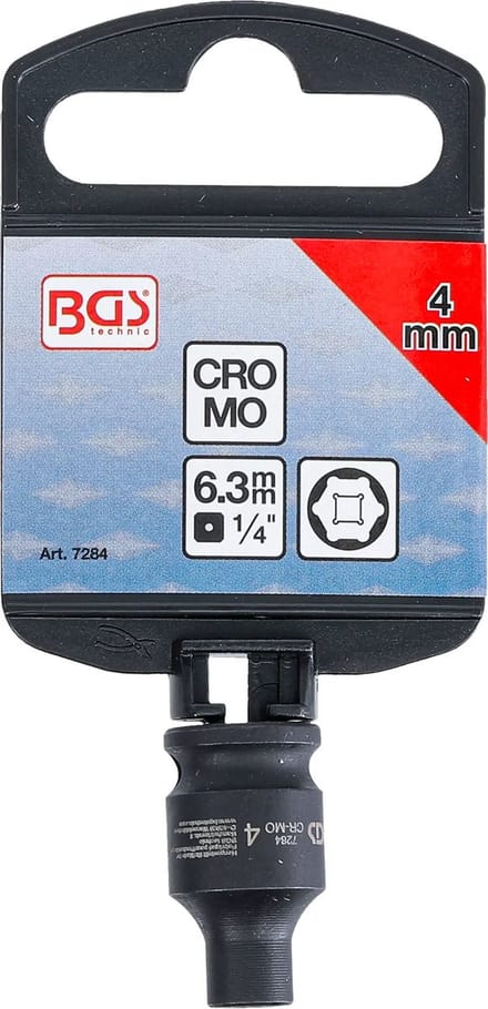 BGS Kracht Dopsleuteldop zeskant - 1/4 - 4 mm
