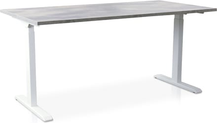 Zit-sta bureau snelslinger verstelbaar - MRC FAST FLEX | 180 x 80 cm | frame wit - blad betonlook