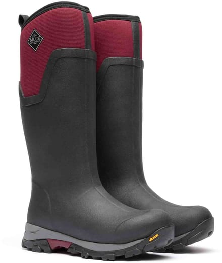 Muck Boot Arctic Ice Tall AGAT | Zwart/Maroen - Regenlaarzen - Maat 37 -