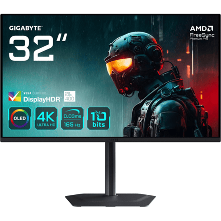 Gigabyte MO32U 80 cm (31,5") 4K Ultra HD OLED computermonitor, 3840 x 2160 pixels, zwart