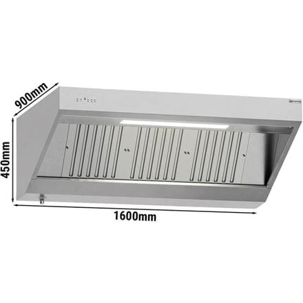 GGM Gastro Wandhaube mit Motor - 1600mm - mit Regler, Filter & Lampe
