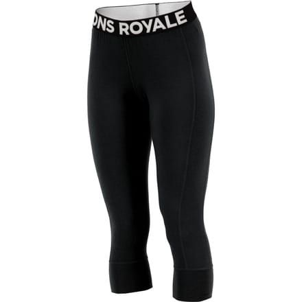 Mons Royale Cascade Merino Base Layer 3/4, thermobroek, dames, zwart