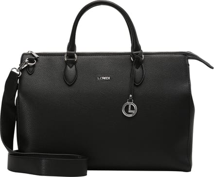 L.CREDI Handtas Schoudertas met laptopvak Ella Handle Bag Black Zwart