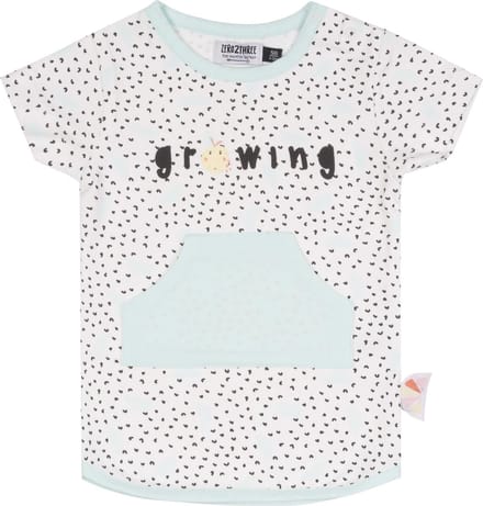 Zero2Three - Jurk - Off-white Mint AOP - Maat 62