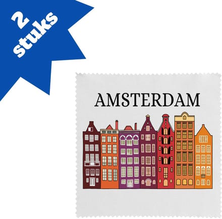 Akyol - amsterdam brillendoekjes - Amsterdam - amsterdammers - de echte amsterdam liefhebbers - rijtjeshuizen - 17,8 bij 17,8 cm - 2 stuks