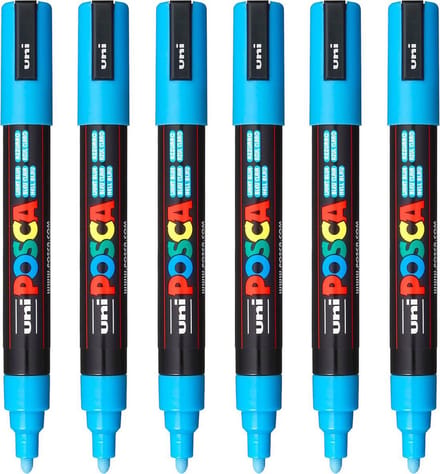 Posca - Verfstift PC5M M lichtblauw | 6 stuks