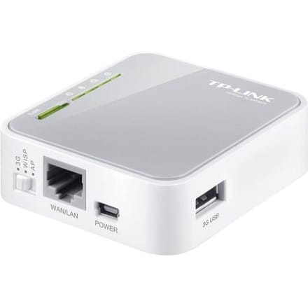 TP-LINK TL-MR3020 draadloze router Fast Ethernet Single-band (2,4 GHz) 4G Zilver, Wit