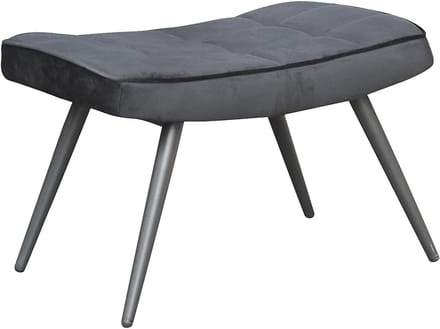 Elegante Fluwelen Kruk met Voetensteun - Modern Design Zwart