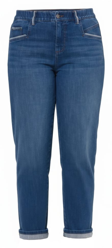 Laurasøn - Dames - Jeans wijde pijp - Blauw denim - Maat 52