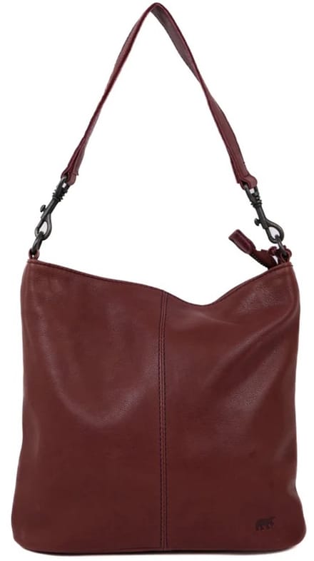 Bear Design Caprica Leren Hobotas / Schoudertas - Bordeaux Rood