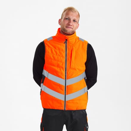 Engel Safety gewatteerd bodywarmer 5159-158 - Hi-vis Orange / Anthracite Grey - M