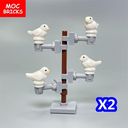 MOC Stenen Dier Vogel Mus duif van vrede Rof Samentellen Deeltjes Stad Bouwstenen Accessoires Speelgoed speelgoed white