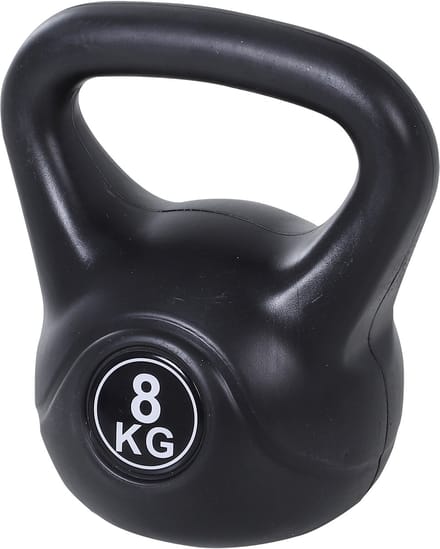 HOMCOM kettlebell - gevuld met zand - gladde handgreep - zwart