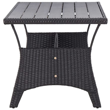 vidaXL - Tuintafel - 120x70x66 - cm - poly - rattan - zwart