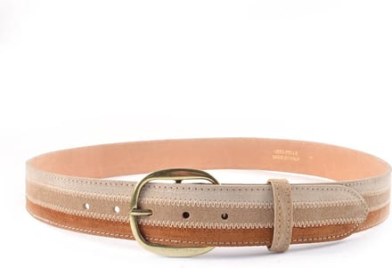 Giuliano Suede Riem - Beige/Taupe/Bruin - made in Italy - Lederen damesriem
