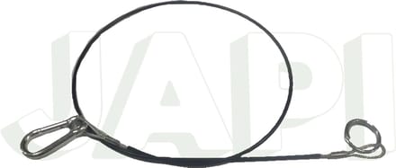 Breekkabel 1000mm karabijn haak en ring 30 zwart