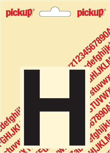 Pickup plakletter Helvetica 80 mm - zwart H