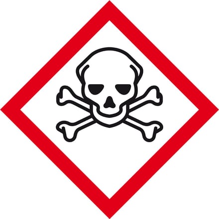 GHS06 giftige stoffen sticker 100 x 100 mm