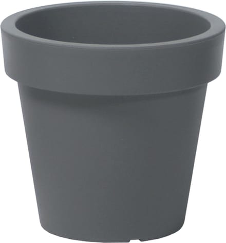 Prosperplast Bloempot Basic - kunststof - steengrijs - D14 x H12 cm - buiten/tuin
