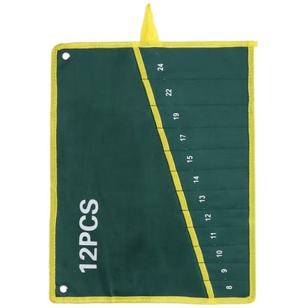 1 stuk duurzame canvas steeksleutel oprolbare opbergtas groen 12 Pockets yellow