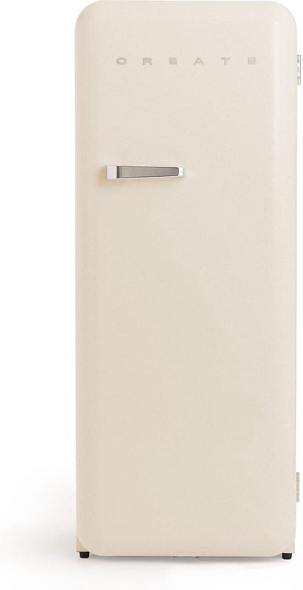 CREATE - Koelkast in retrostijl - Gebroken wit - Handvat Zilver - FRIDGE RETRO 281L