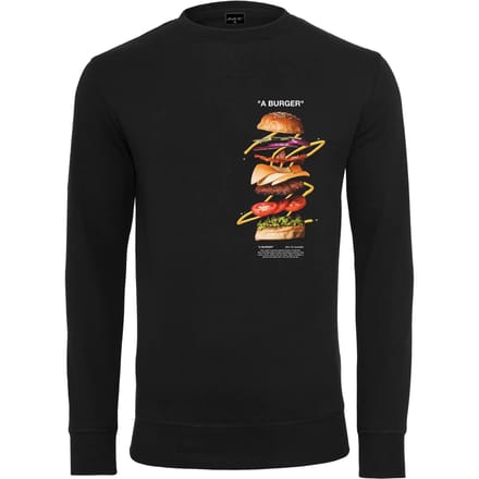 Mister Tee - A Burger Crewneck sweater/trui - L - Zwart