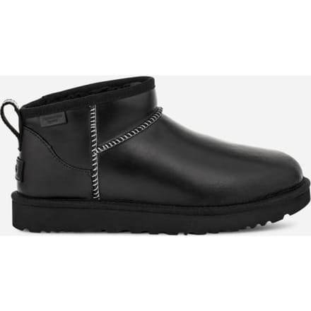 UGG® Classic Ultra Mini LTHR Regen for Women in Black, Leather/Polyester/Wool