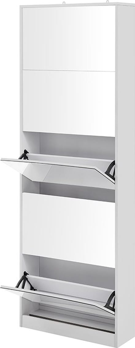Feel Furniture - Schoenenkast met spiegel - 5 Laden - Wit