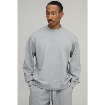 Oversized Premium 480gsm Sweatshirt | Grey Marl | Size 5XL