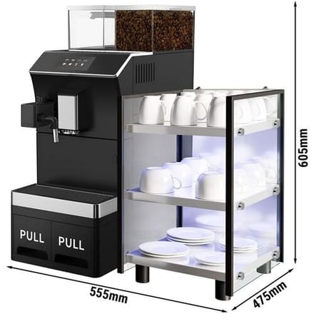 GGM Gastro Kaffeevollautomat - 16 Programme - 5 Zoll Touchscreen - inkl. Tassenwärmer