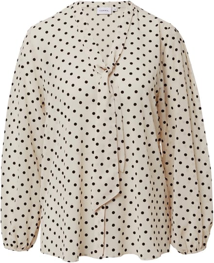 Blouse met lange mouwen in semi-transparante chiffon met stippenpatroon dames COMMA