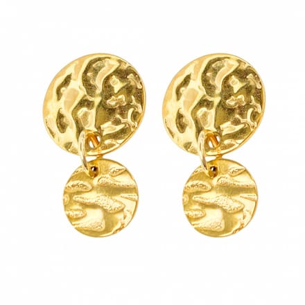 Oorbellen -Goudkleurig -muntjes-Charme Bijoux