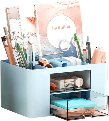 Multifunctionele Bureau Organizer met 7 Compartimenten, Plastic Pennenhouder, Bureau Accessoires voor Thuis, Kantoor en School