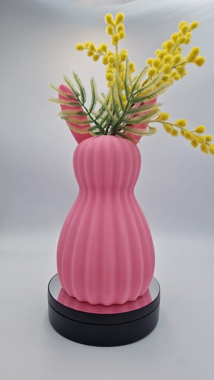 Paasdecoratie vaas konijn 24 cm rose