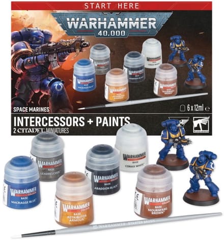 Warhammer 40K 40.000 - Space Marines - Intercessors + Paints Set - 60-11