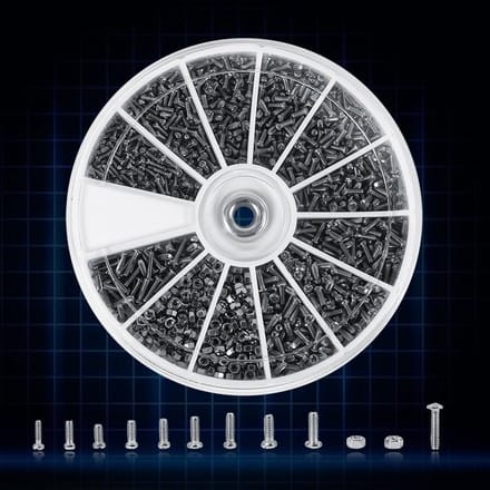 Complete Set van 600 RVS Moeren en Bouten M1, M1.2, M1.4, M1.6 voor 3D Printers en Industriële Toepassingen