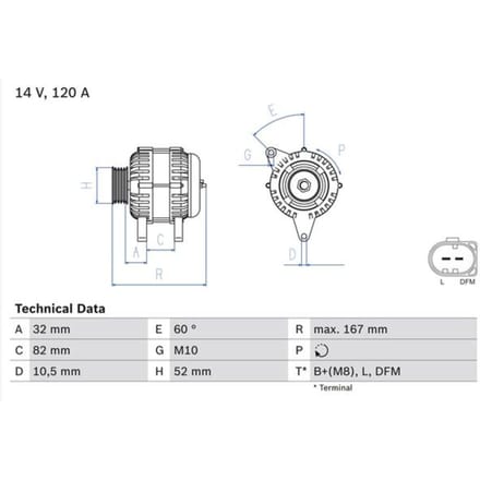 Driefasige generator BOSCH 0 986 043 690