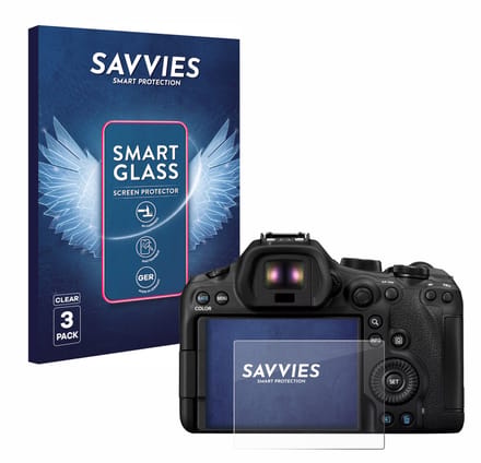 3 Stuks Savvies Screenprotector - geschikt voor Canon EOS R6 Mark III - beschermfolie glas transparant